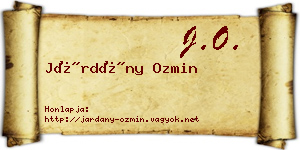 Járdány Ozmin névjegykártya